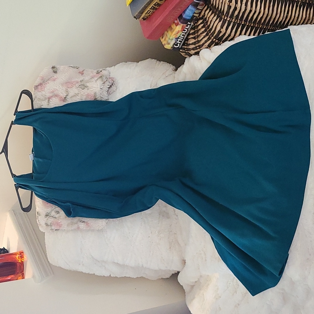Teal Fit and Flare Dress